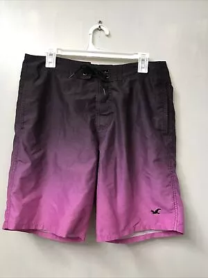 Hollister Board Shorts Ombre Purple Pink Swim Trunks Swimsuit Mens Size 32 • $18.95