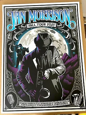 VAN MORRISON Fall Tour 2021 AP Poster S/N #/50 Los Angeles Berkeley Denver • $88.88