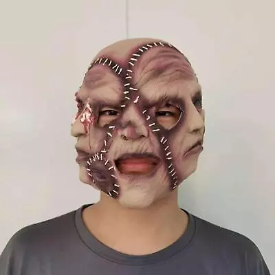 Halloween Mask Grimace Mask Costumeaccessory Adults Three Faces Headgear Latex • $29.83