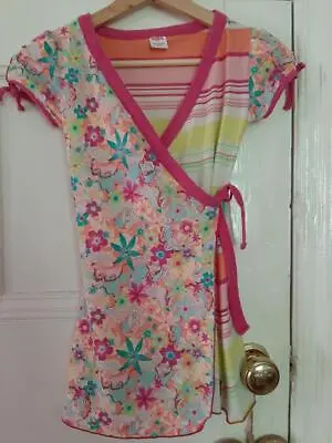 EUC CAKEWALK OILILY *Mari Posa* Jersey Wrap Tie Dress 6-7 Yrs 122cm OILALA! • £11.50