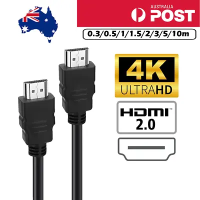 $2.95 • Buy Premium HDMI Cable V2.0 4K Ultra HD 3D High Speed Ethernet 0.5m 1m 2m 3m 5m 10m