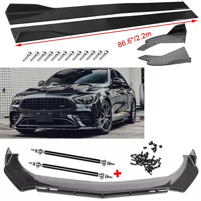 Carbon Fiber Front Bumper Lip Side Skirt/ Strut Rods For Mercedes-Benz W211 W212 • $149.99