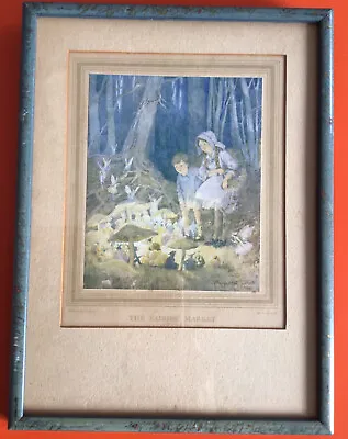 £30.50 • Buy Vintage 1921 Original Retro Print Fairies Market Framed Picture Margaret Tarrant