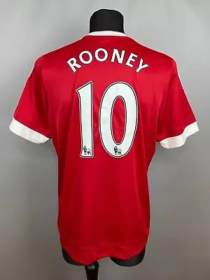 Manchester United 2015 2016 Rooney Home Shirt Football Soccer Adidas Size L • $52.47