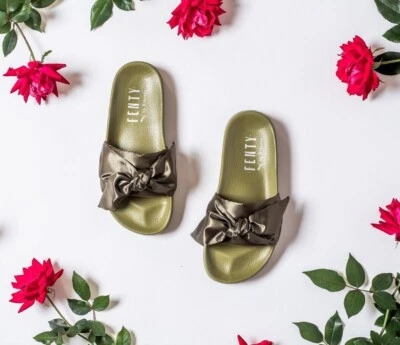 $79.95 • Buy Puma Fenty Olive Bow Slides Size 42  Colour Olive