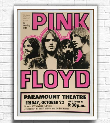 $24.99 • Buy Pink Floyd Concert Print Vintage Music Gig Retro Decoration Wall Art Gift Poster