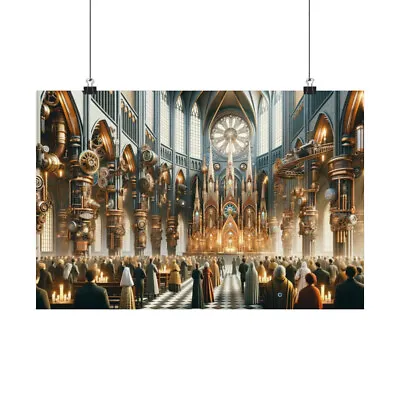 Steampunk Cathedral Matte Horizontal Posters DAS01_0093 • $24.91