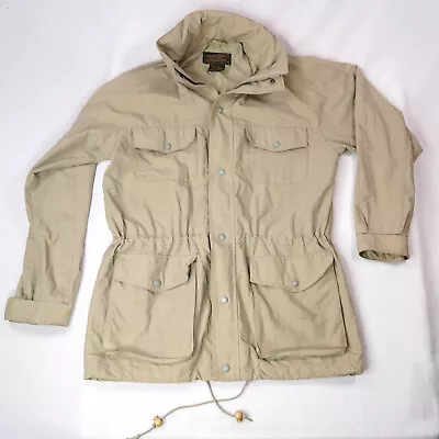 Eddie Bauer Safari Jacket Coat Mens Med Vintage Draw String Mock Collar • $75