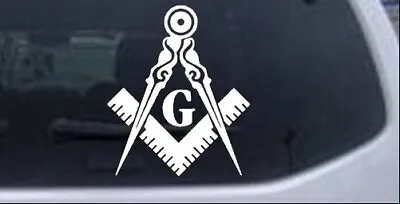 Masonic Square And Compass Car Or Truck Window Laptop Decal Sticker 12X10.2 • $18.24