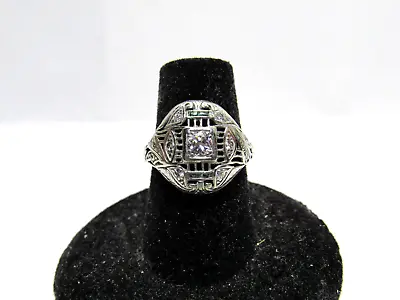 Vintage Platinum & Miner Cut Diamond Ring • $750