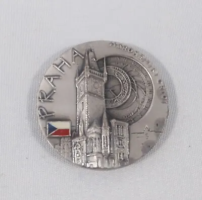 $4.99 • Buy Praha 3D Round Metal Fridge Magnet Souvenir