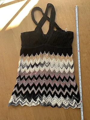 Missoni Halter Top Medium 42 Black And Gold Knit • $49