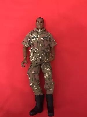 Vintage G I Joe  1996 African American 12  Doll With Camouflage Outfit Pawtucket • $16.99