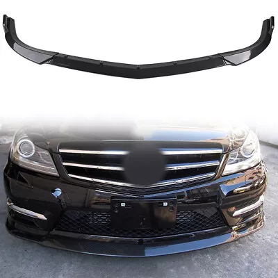 Black Front Bumper Lip Spoiler For 12-14 Mercedes Benz W204 C180 C250 C300 Sport • $61.63