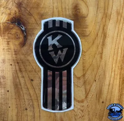 Old Style Black/Chrome Kenworth Emblem Decal Replacement High Quality USA Made • $88.07