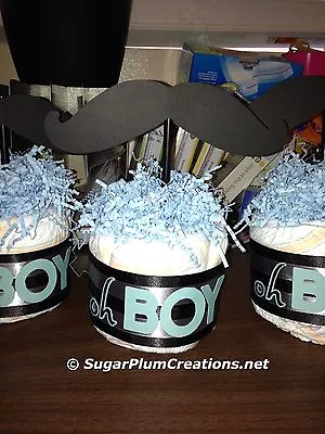 Mustache Diaper Cake Mini- Baby Shower / Birthday Decoration Centerpiece • $9