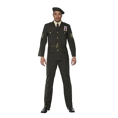 Adult Mens Wartime Army Officer Fancy Dress Costume Dunkirk Military Hero Stag • £49.19