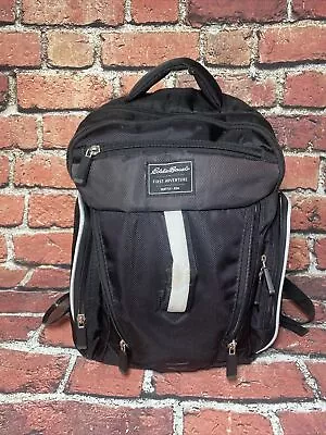 Eddie Bauer First Adventure Baby Diaper Bag Backpack Black Nylon Pockets • $24.99