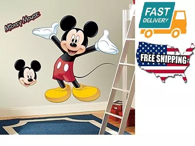 £21.84 • Buy Kids Toy Bedroom Decor Toddler Mickey Mouse Peel Stick Giant Wall Decal Sticker