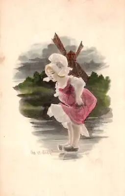 £3.88 • Buy Dutch Girl Fancy Dress Is It Deep? Windmill Art Postcard