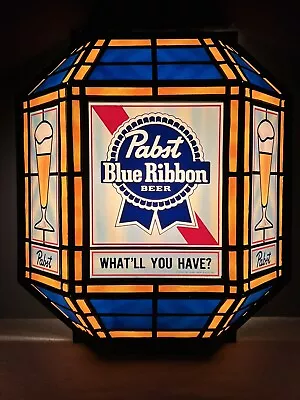 Vintage 1986 Pabst Blue Ribbon “What’ll You Have?”3D Bar Light Sign Excellent • $185