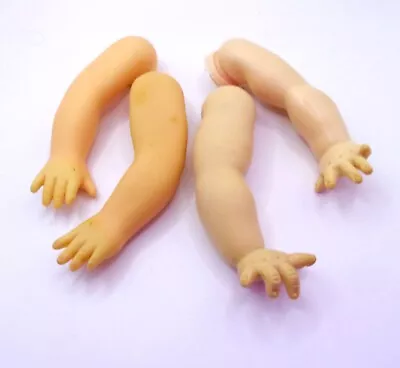 Vintage Vinyl Doll Arms 2 Pair Med.-Lg. For Parts Replacement Baby Dolls Repair • $14