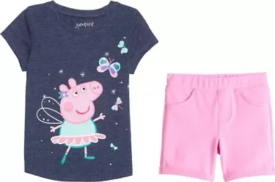 NEW 2pc Jumping Beans Peppa Pig Tee Shirt & Pink Shorts Outfit Size 3T NWT • $12.95