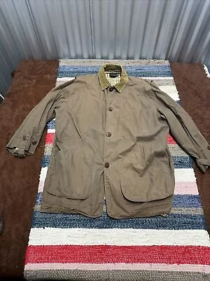Vintage J Crew Coat Large Canvas Flannel Lined Barn Chore Jacket REPAIRED • $39.90