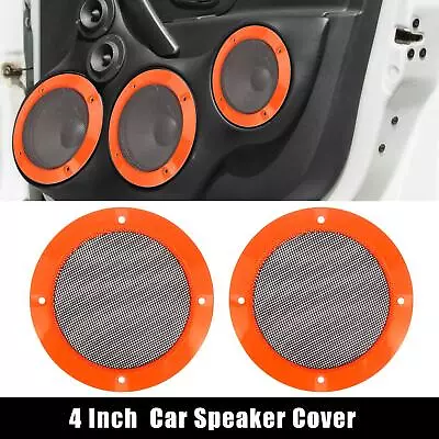 2pcs 4  Inch Orange Car Audio Speaker Cover Mesh Subwoofer Grill Glossy Guard • $16.97