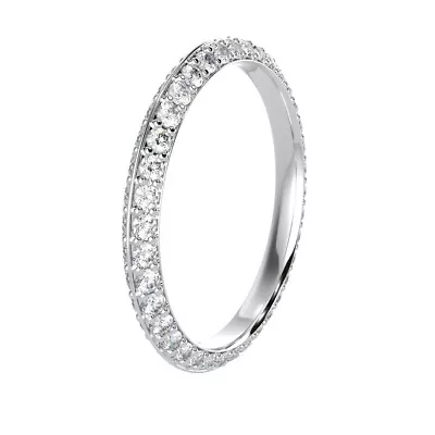 F/VS 0.80 Ct Knife-Edge Diamond Full Eternity Ring In Platinum UK Hallmarked • $1617.53