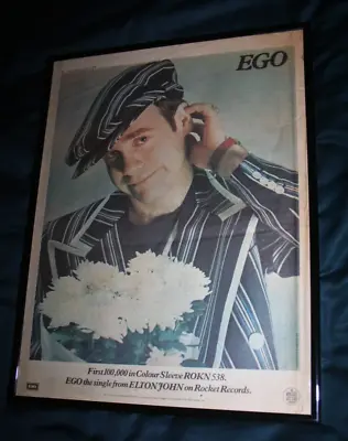 ELTON JOHN EGO RECORD MIRROR Framed Vintage Press Poster 1978 • $18.65