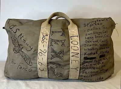 Vintage Military Duffel Bag With Writing • $429