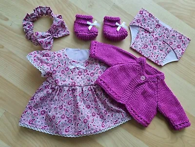 My First Baby Annabell/14 Inch Doll 5 Piece Pretty Pink Floral Dress Set (9) • £10.75