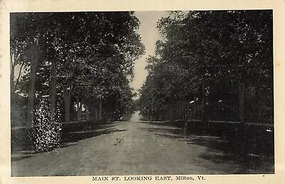 Vintage 1925 Postcard Main Street Looking East Milton Vermont Trees Lined Photo • $9.98