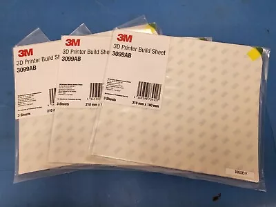 ( 9 PCS ) 3M 3D PRINTER BUILD SHEET 3099AB 210mm X 180mm • $12.99