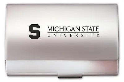 MICHIGAN STATE UNIVERSITY SPARTANS Engraved POCKET BUSINESS CARD CASE HOLDER • $16.89