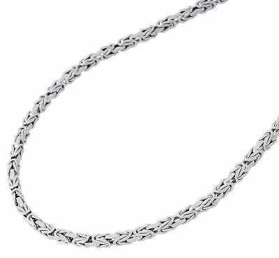 14K White Gold 2MM Solid Byzantine Italian Link Style Chain Necklace 16-24 Inch • $1960