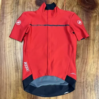 Castelli Gore Windstopper Men's Cycling Jacket Red Black XL Short Sleeve Zip F29 • $79.99