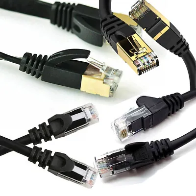 £3.49 • Buy Cat 5 Cat 6 Cat 7 Cat 8 Ethernet Network Patch Outdoor Cable Lot 5m 10m 20m 30m