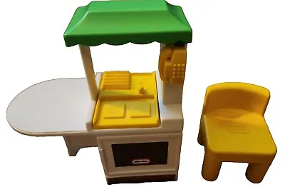 Little Tikes Party Kitchen Doll House Furniture Counter Stove  & Chair Toy Vtg • $14.97