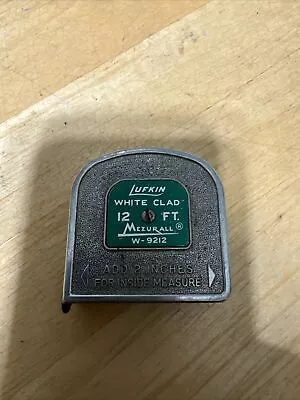 Vintage Lufkin 12 Ft. White Clad W9212 Tape Measure Green Label • $10