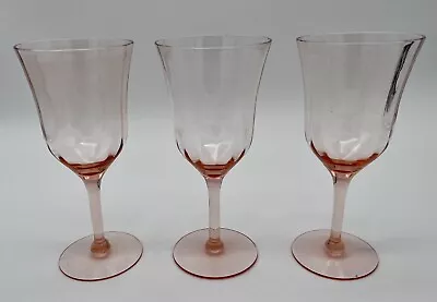 Vintage Pink Depression Cocktail Glasses Paneled Stemware EUC K4 • $30