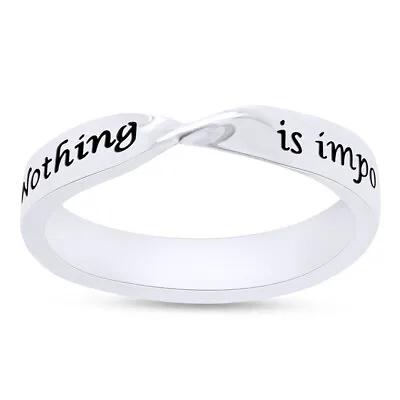 Nothing Is Impossible Twist Ring For Womens In 925 Sterling Silver • $45.99