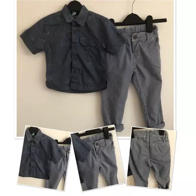 £4.99 • Buy Monsoon Baby Boys Summer Shirt & H&M Chinos Outfit 12-18 Months 