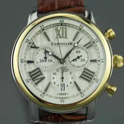 £559 • Buy Thomas Earnshaw Longcase 43 Swiss Made Quartz Wrist Watch Brown Leather Strap