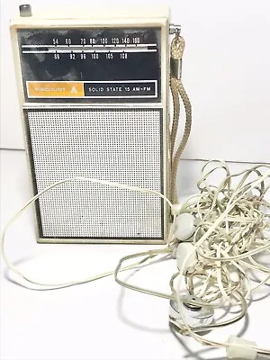 Vintage Viscount Solid State 15 Transistor AM FM Pocket Radio 12608 Earbud • $50