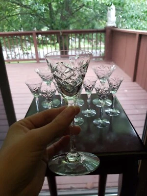 $89.95 • Buy 11 Pc. Cordial Cocktail Sherry Glasses, Crystal Cut 636 Seneca Bubble Stratford