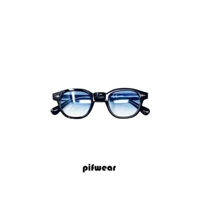 OCCHIALI DA SOLE Uomo Nero Lucido Con Lenti Azzurre Johnny Depp V400 EUR 9,50 - IT - Foto 5