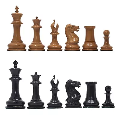 Original Reproduction Nathaniel 1849 Vintage 4.4  Chess Set In Antiqued Boxwood • £326.21