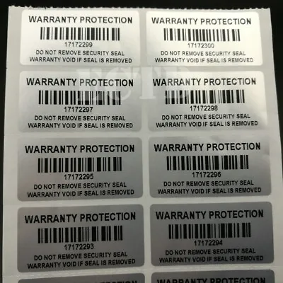 $9 • Buy 300 Warranty Protection Label Stickers Barcode And Serial Number